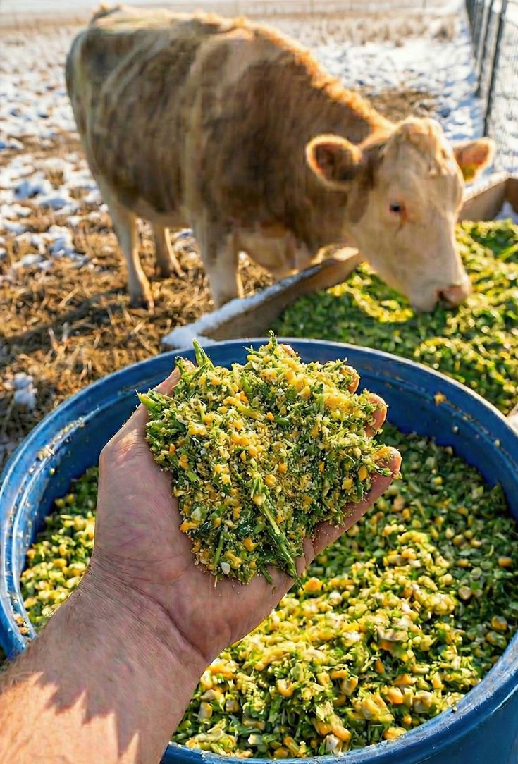 Vache nourrie avec nos aliments
